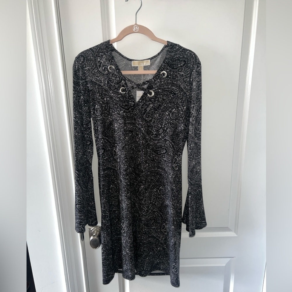 Black and white Printed MK Dress